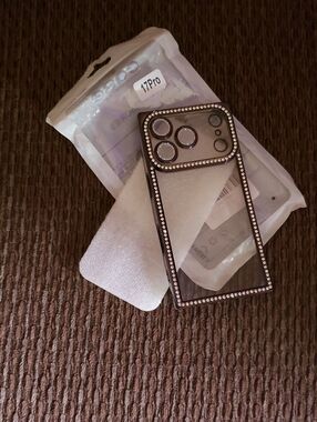 Rhinestone Bling Phone Case Frame for 17Pro - Black